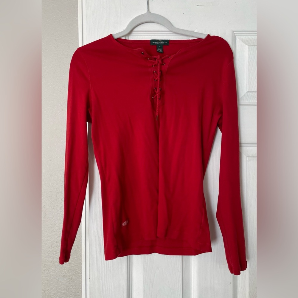 Ralph Lauren tie front shirt